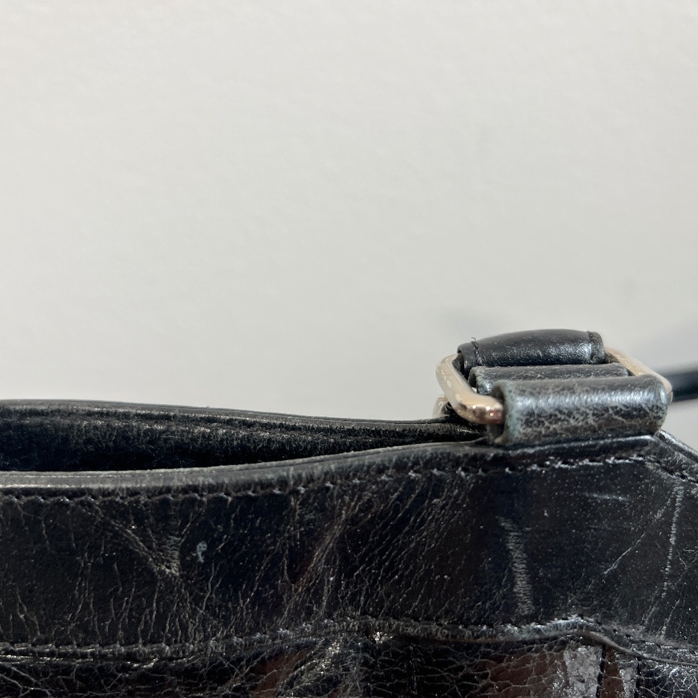 Franklin Covey Black Leather Tote Handbag View 6